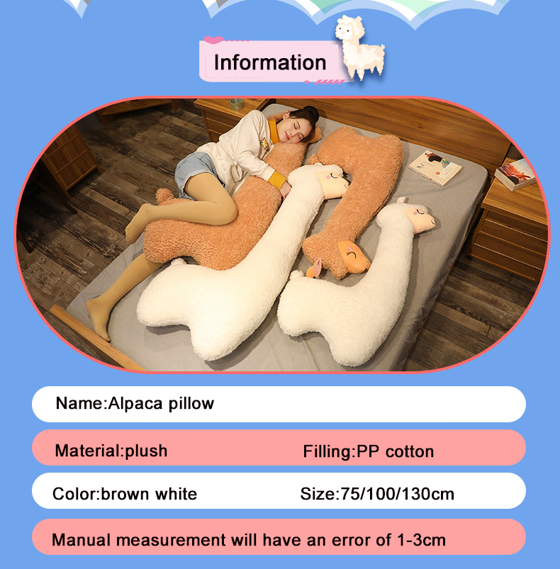 Big Size Cute Shape Animal Alpaca Stuffed Hold Pillow Custom Sheep Plush Toy Giant Alpaca Plush Toy