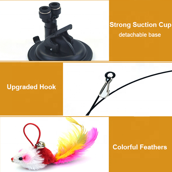 20pcs Interactive Cat Toy Set With Suction Cup Base Feather Wand Plush Mouse for Indoor Play