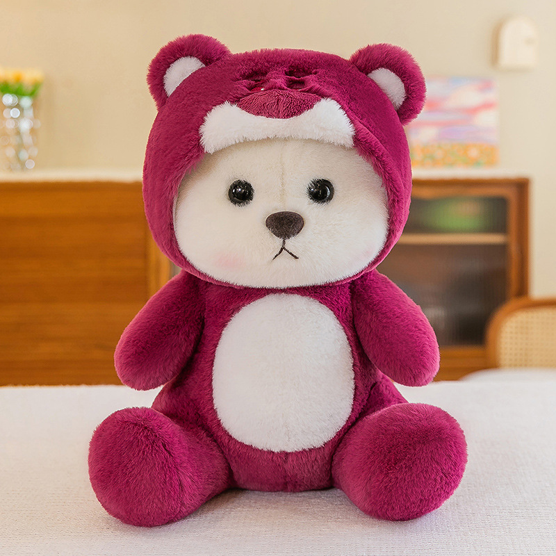 Wholesale Stitch Teddy Bears Plush Toy Valentines Gift Strawberry Cute Bear Doll Stitch Plush Toy Stuffed Plush Teddy Bear