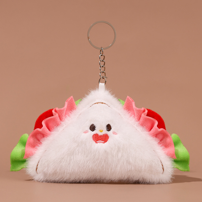 Wholesale Custom Eco-friendly Mesh Lining Soft Plush Food-Themed Keychain Pendant Stuffed Toy