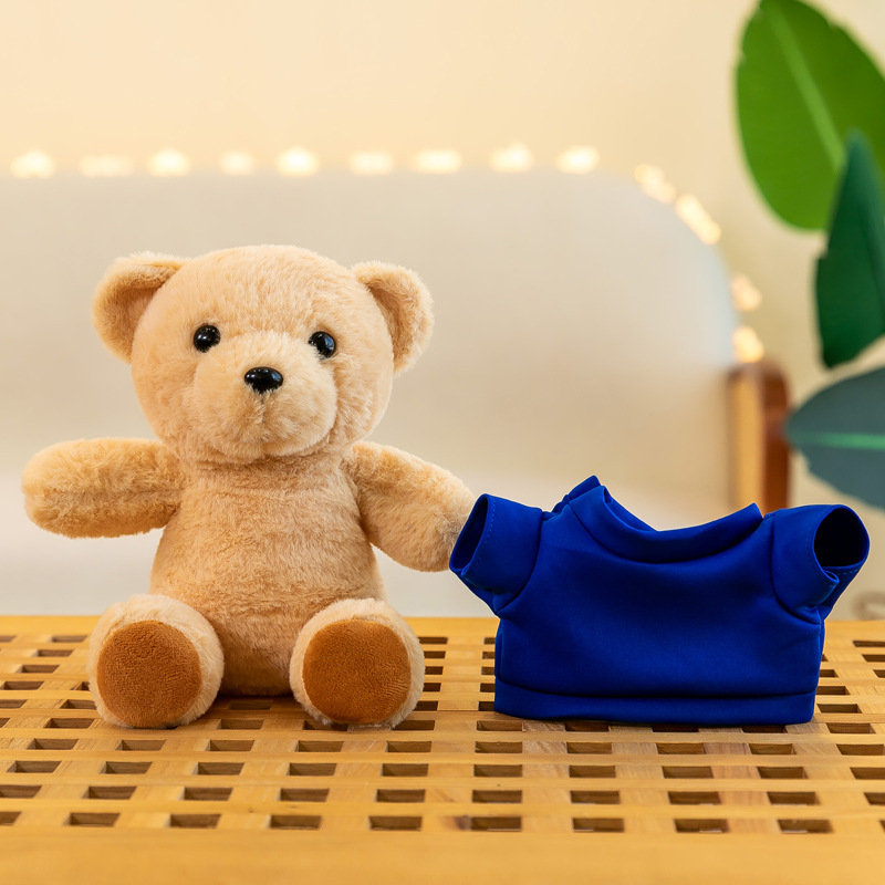 1 Pcs Low MOQ Factory Price Teddy Bear with Different Colors T-shirt Plush Bear Toy Teddy Soft Toys for Kids Gift