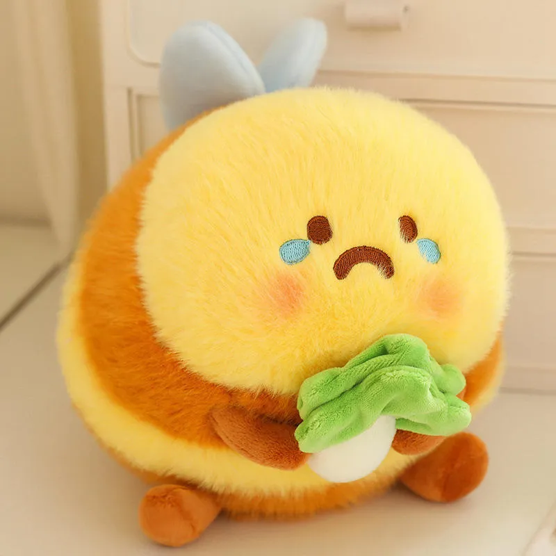 Custom Bee Plush Toy Fluffy Soft Cartoon Doll Sleeping Accompany Stuffed Animal Doll Plush for Children