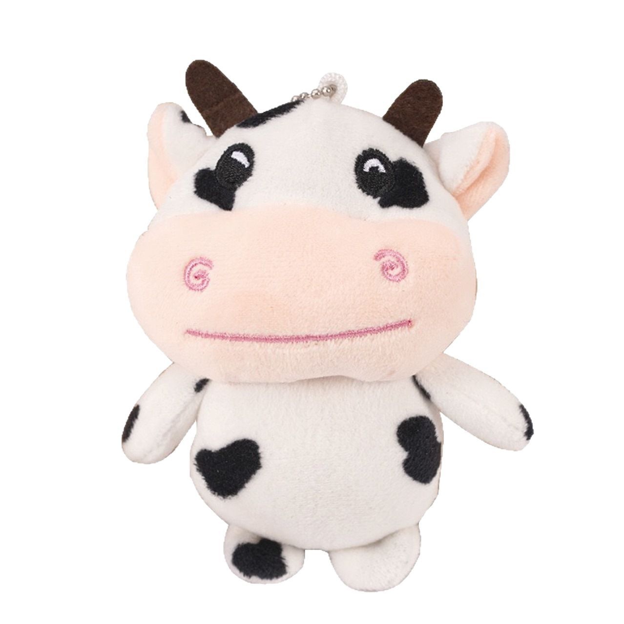 Stylish 10cm Stuffed Animal Keyring Plush Handbag Pendant Decoration Cartoon Plush Cow Keychain
