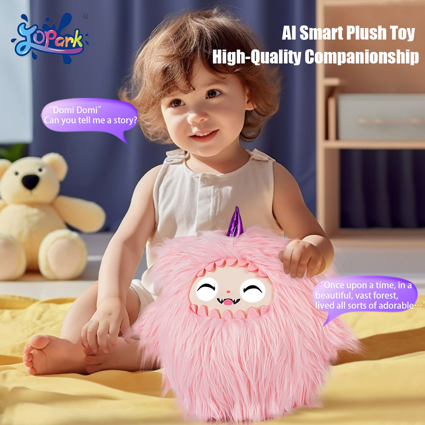 AI-Powered Smart Plush Toy with Voice Wake-Up "Domi Domi" ChatGPT/Gemini Dialogue Mode Interactive Educational Robot for Kids