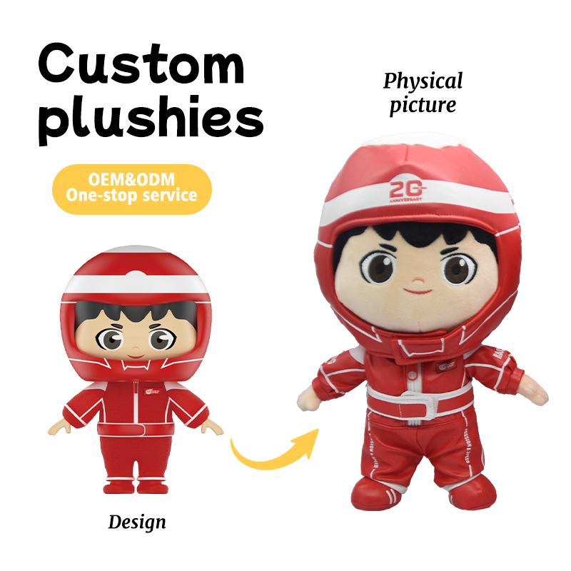 Mengqu Plush Toys Customized F1 Race Exclusive Mascot to Create Suppliers PU Character Plush Action Figures