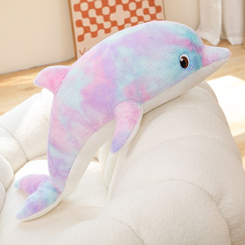 Wholesale Price Personalized Plushie Custom Design Super Soft Animals Doll Toys 50cm Long Cute Colorful Cute Lovely Cartoon Stuffed Plush Dolphin Factory