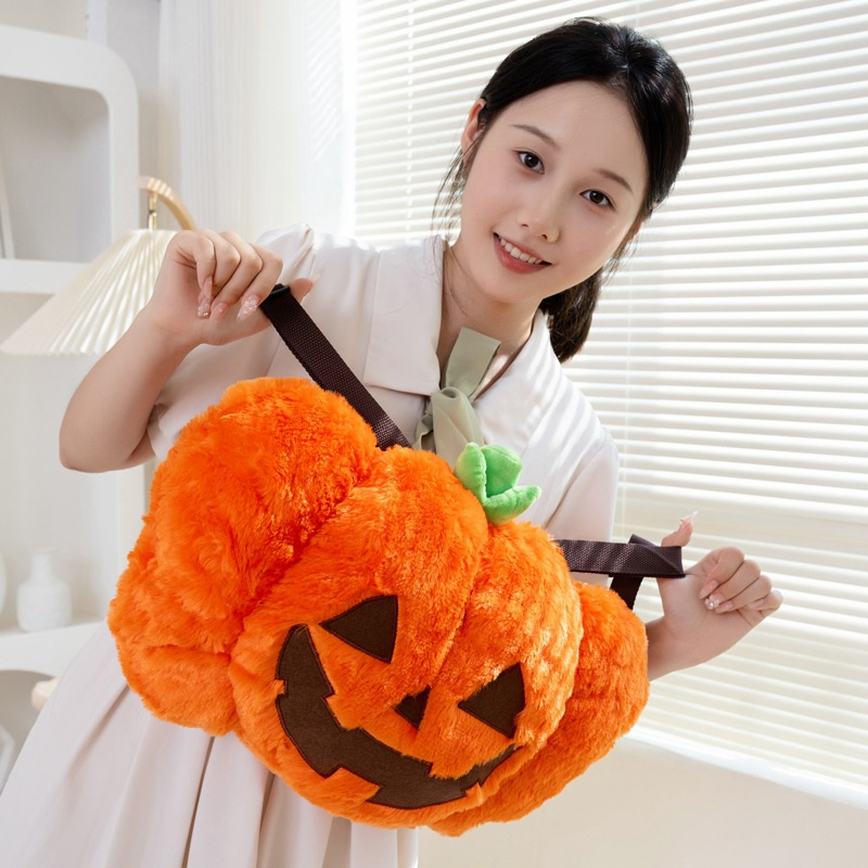 Wholesale Price Personalized Kids Children School Bag Holiday Gift Super Soft Toys Customized Custom Made Cartoon Halloween Pumpkin Plush Backpack Factory