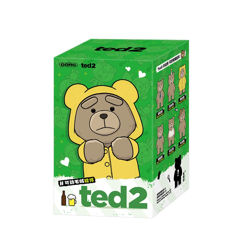 For Pop Mart Original Ted2 Bear Series PVC Blind Box Plush Doll Cute Keychain Toy and Home Decorations for Holidays and