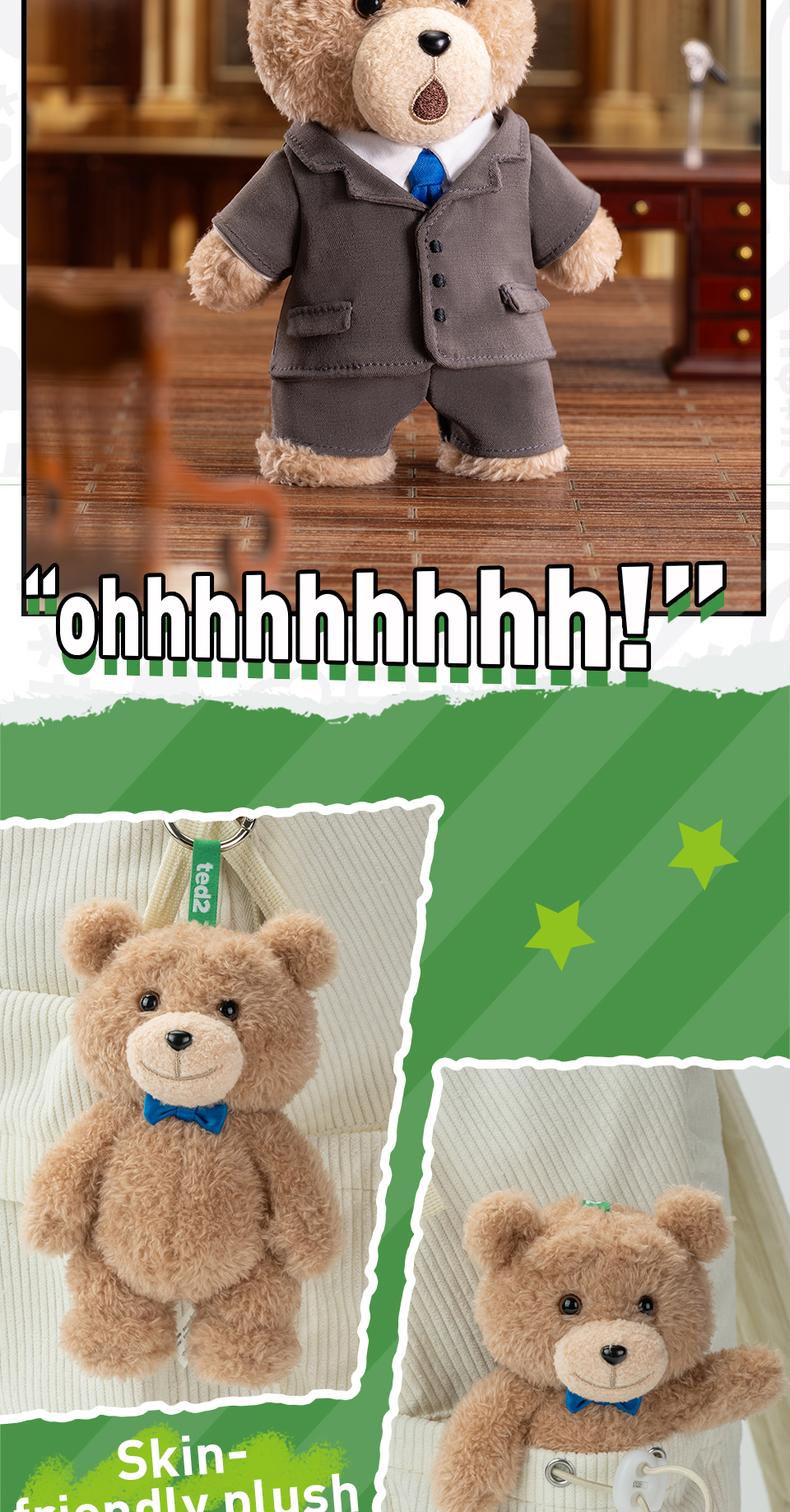 Original Ted2 Bear Series PVC Blind Box Plush Doll Cute Keychain Toy and Home Decorations