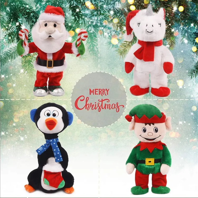 Christmas LED Santa Claus Plush Gift Toy