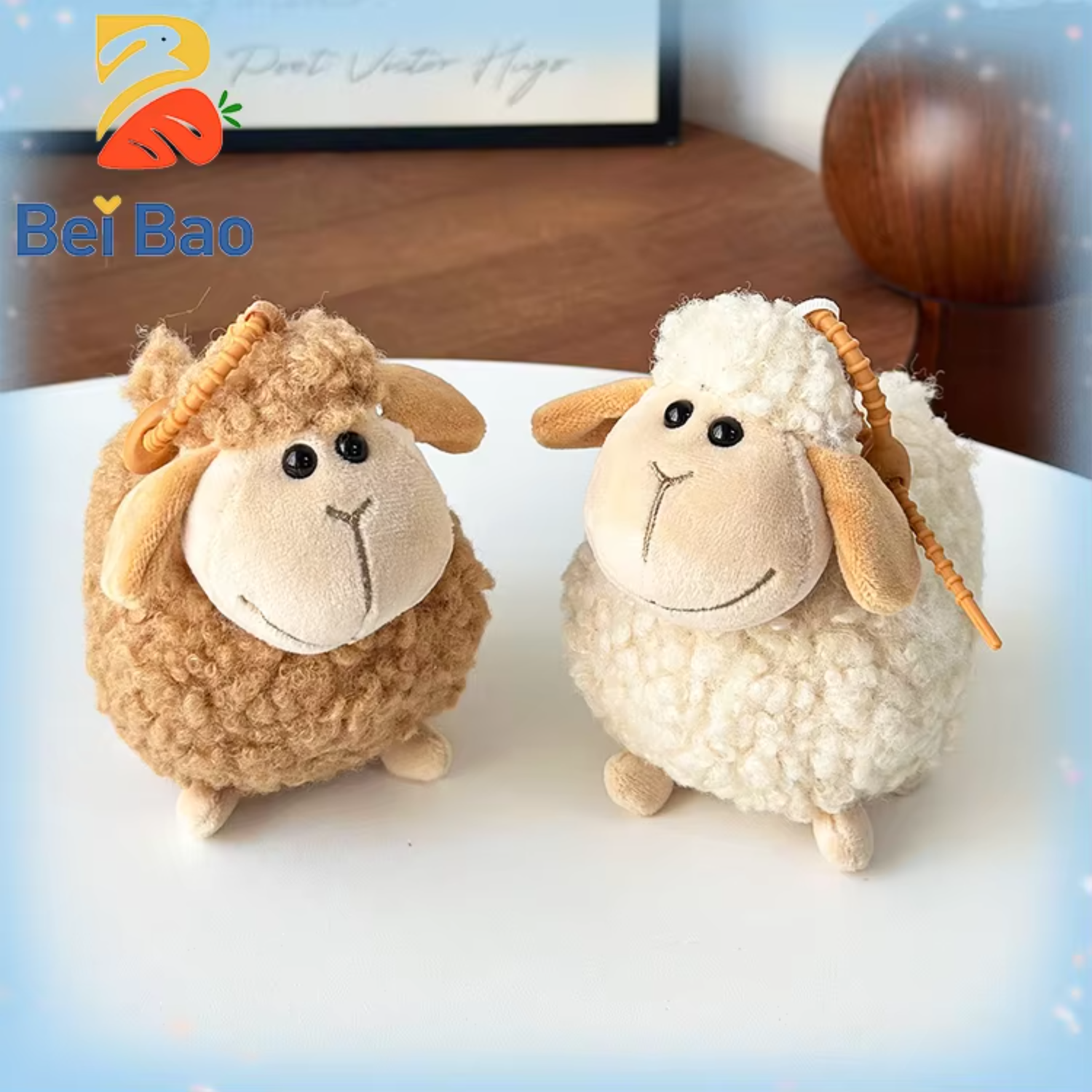 Custom Logo 10cm Lamb Plush Keychain Private Label Super Soft Sherpa Sheep Pendant Small Batch Stuffed Toy for Promotional Gift
