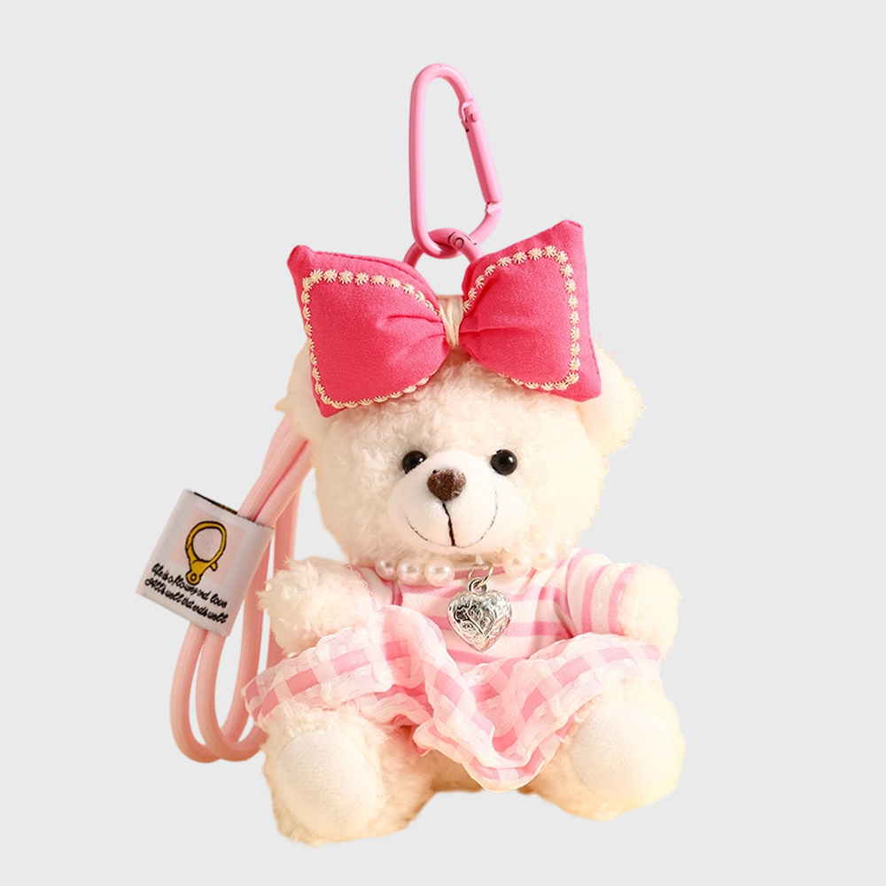 JOYSON Small Stuffed Cute Animal Toys Gifts MINI Lovely Dresses Plush Teddy Bear Keychain Charms For Handbag Purse Backpack Car
