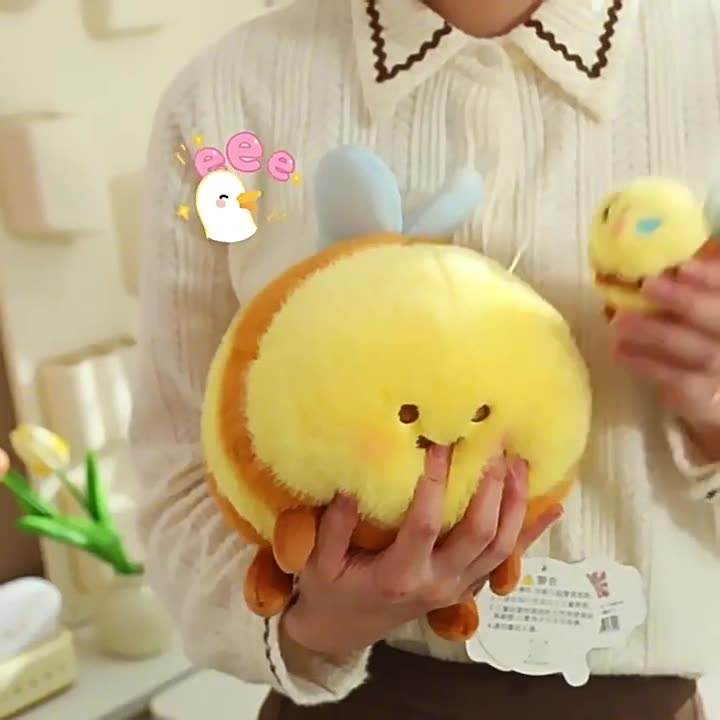 Custom Bee Plush Toy Fluffy Soft Cartoon Doll Sleeping Accompany Stuffed Animal Doll Plush for Children