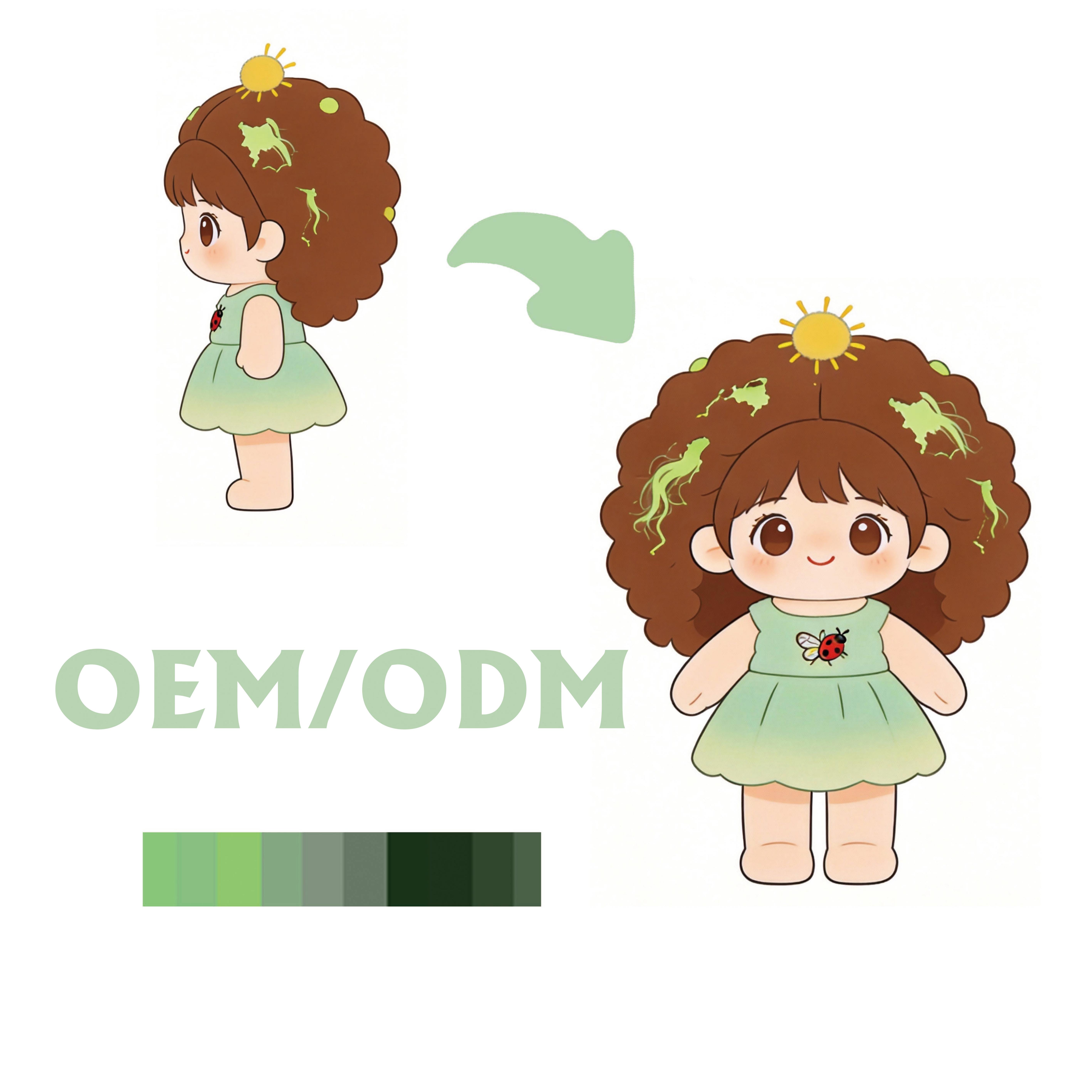 OEM ODM Custom OEM ODM Soft Plush Kids Birthday Gift Cartoon Plush Doll Denim Style Stuffed Toy Doll