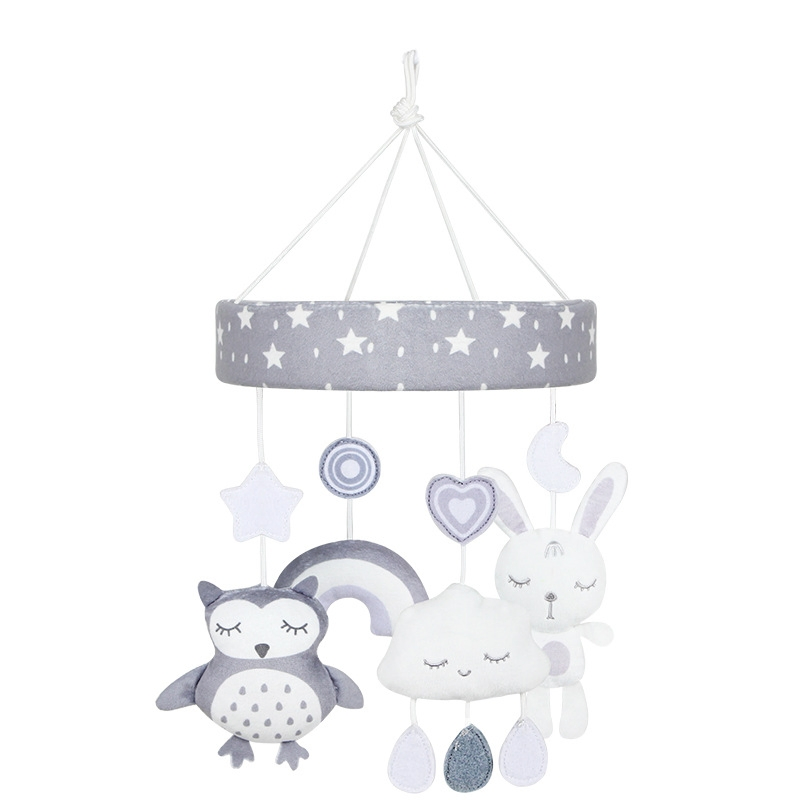 Sensory Development Rotating Arm and Detachable Plush Toys Musical Crib Mobile Toys