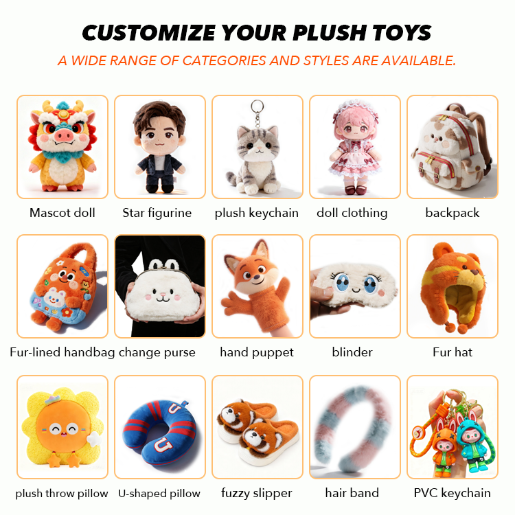 Custom Soft Plush Toys Stuffed Animal Toys for Kids Girls Boys Birthday Gift Bedroom Decor