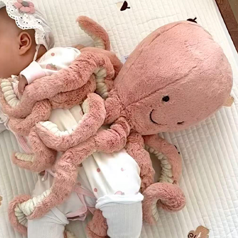 Jelly Cat 49cm Large pink Octopus Companion Plush Toy for Children Holiday Gift Soft for Kids Soothing Gift