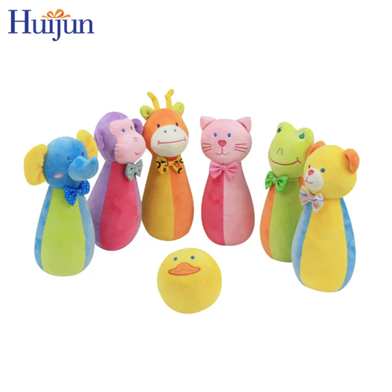 Custom Stuffed Mini Bowling Game Toy for Children Animals Soft Plush Stuffed Baby Game Toy