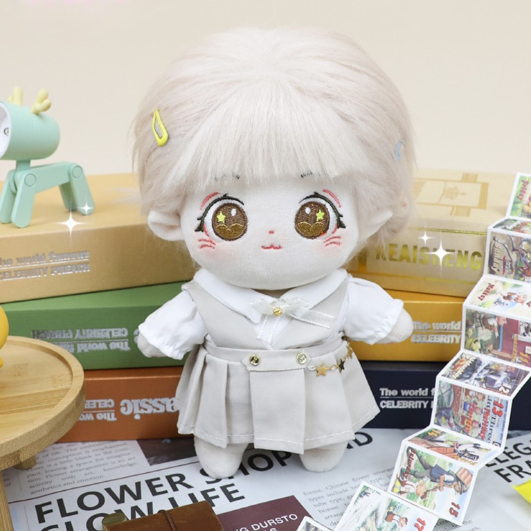 Hot 20cm Custom Cotton Stuffed Doll College Lolita Dress Plush Toy Kpop Doll for Girl