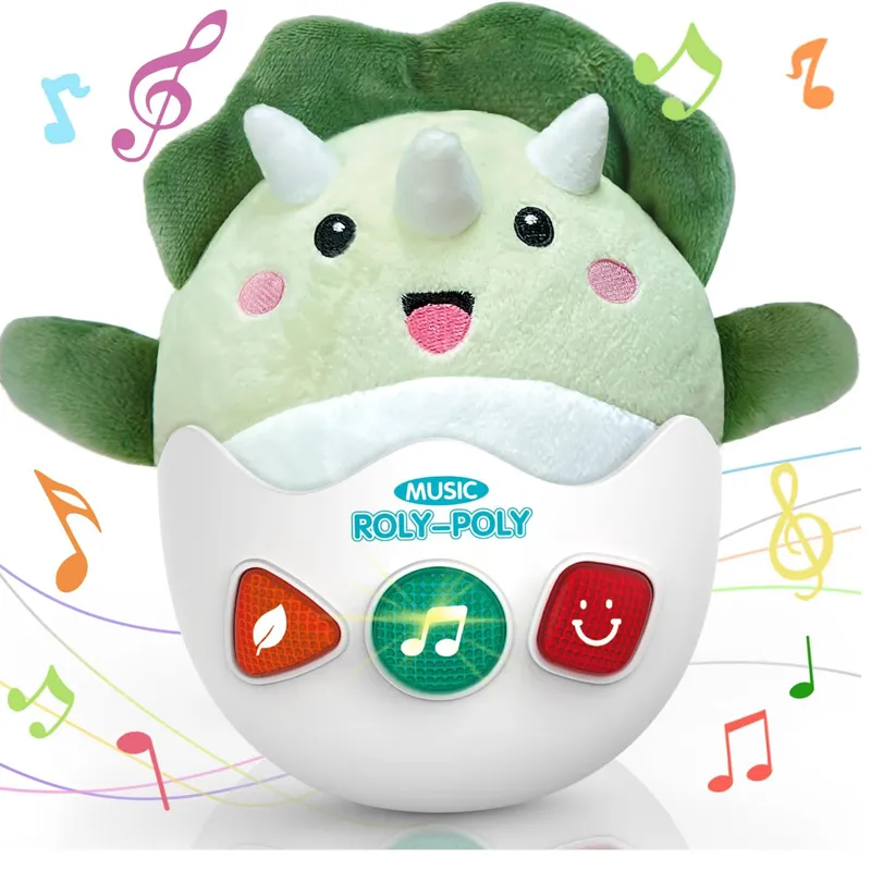 Baby Musical Soft Plush Stuffed Animal Dinosaur Roly-Poly Toy