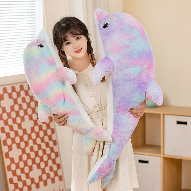 Wholesale Price Personalized Plushie Custom Design Super Soft Animals Doll Toys 50cm Long Cute Colorful Cute Lovely Cartoon Stuffed Plush Dolphin Factory