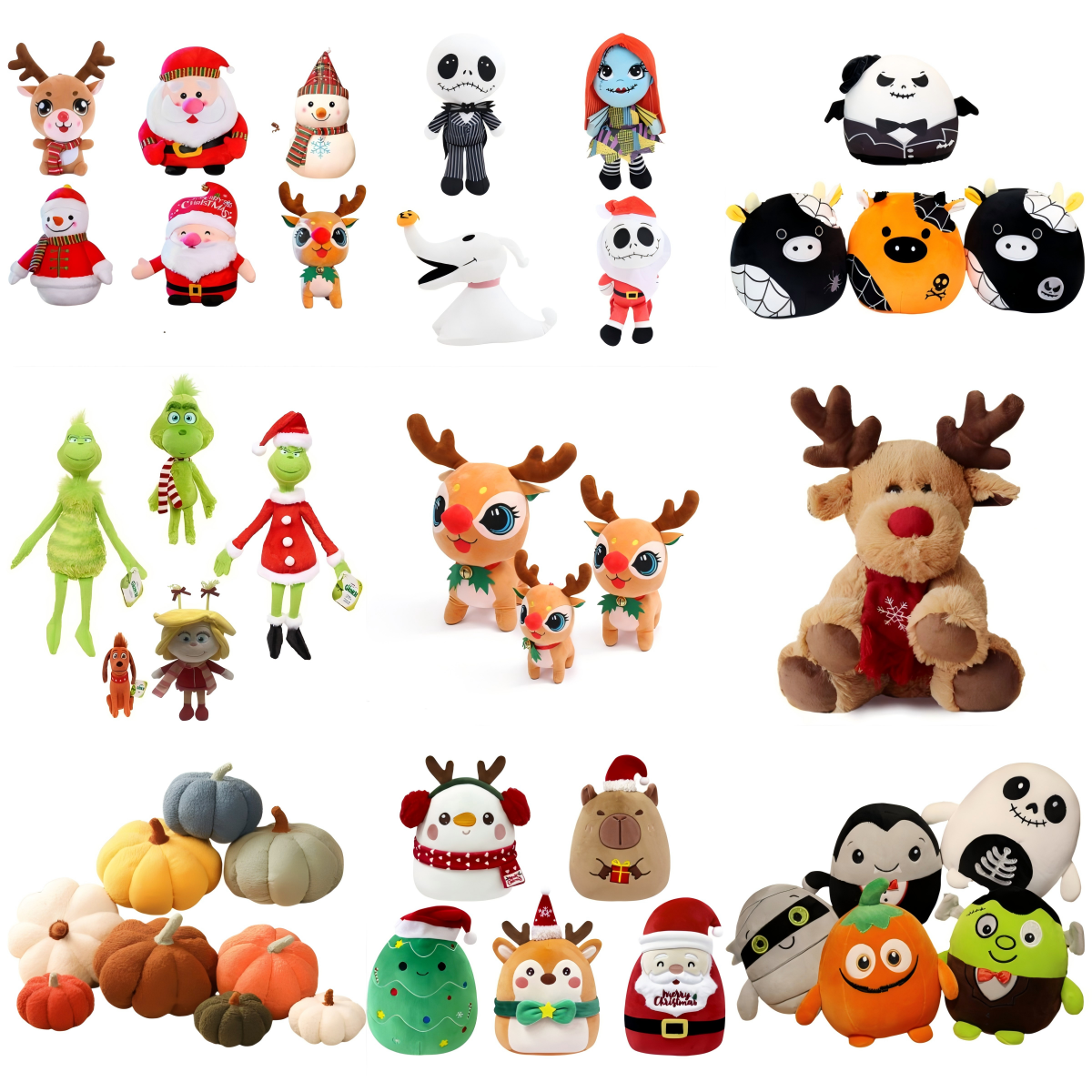 IN STOCK Wholesale Christmas Halloween Festive Soft Cute Kawaii Plushies Plush Toy Xmas Halloween Soft Cute Plush Keychains