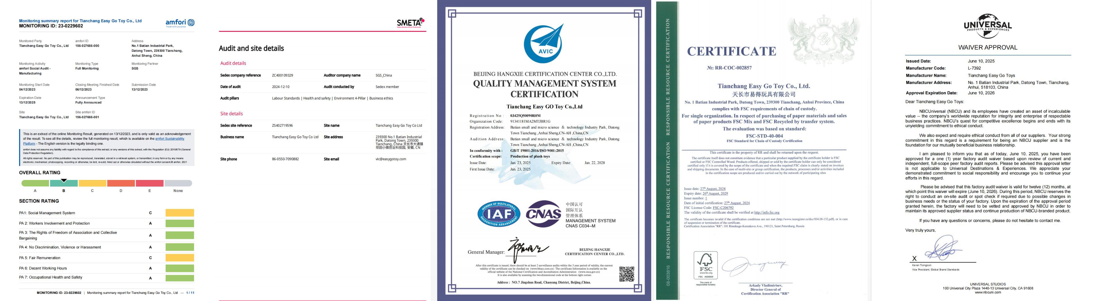Audit Certificates