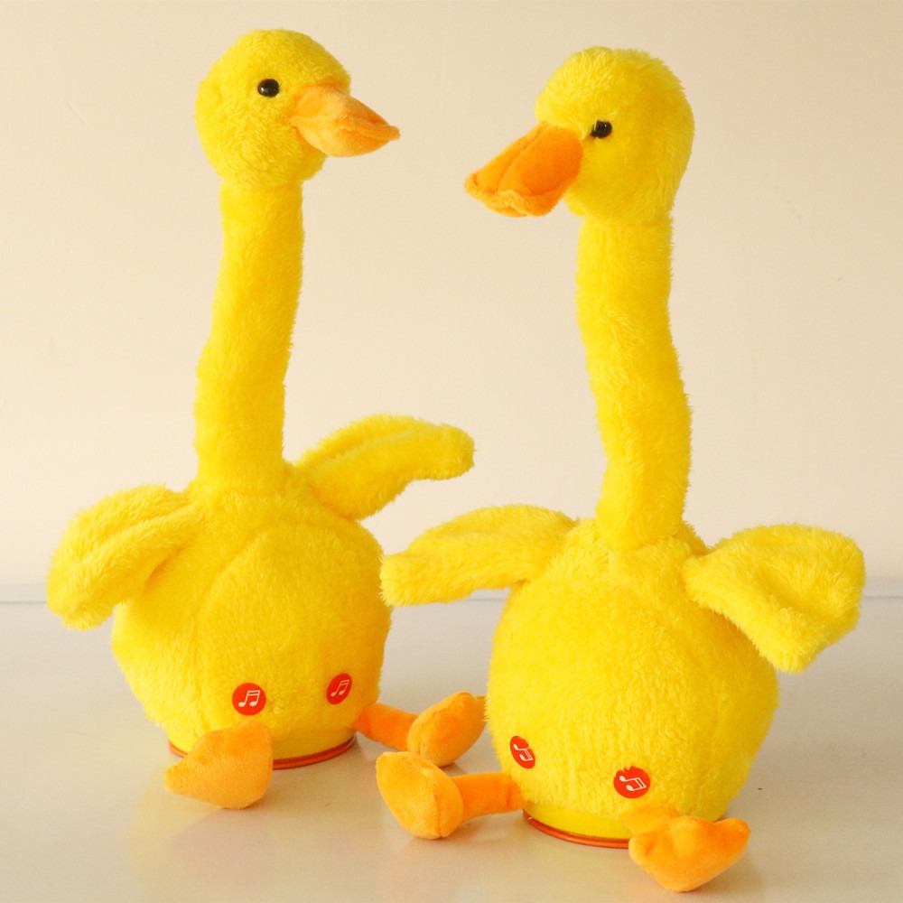 Cute Trendy Customized Wholesale Singing Learning to Speak Electric Plush Animal Toys Neck Twisting Children's Companion Toys