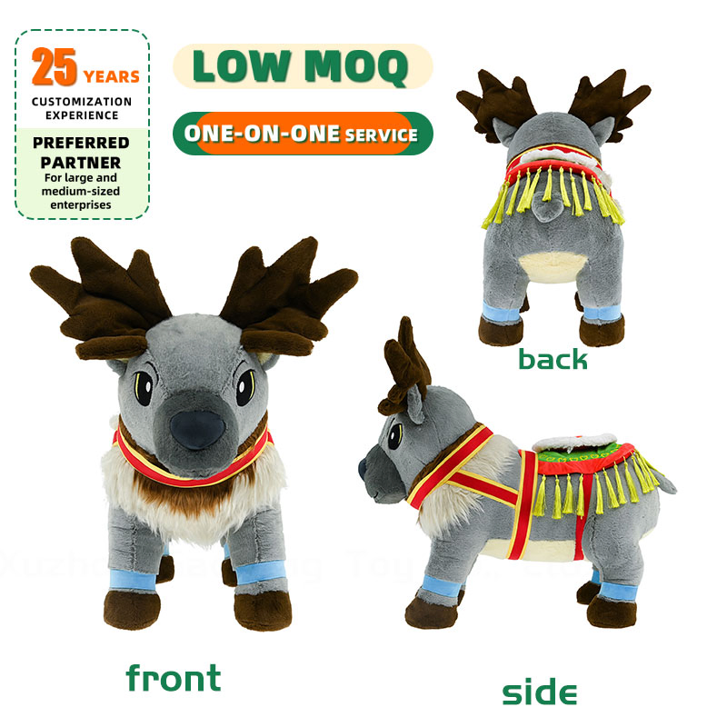 Christmas Musical Likelife Elk Animal Plush Toy Gift Personalized Custom Giant Plush Reindeer for Decoration