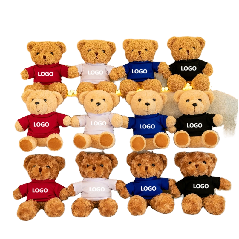 Customizable Cute Dress Teddy Bear Plush Toys Organic Cotton Bear Doll Gifts with Logo Printing for Perfect Promotions