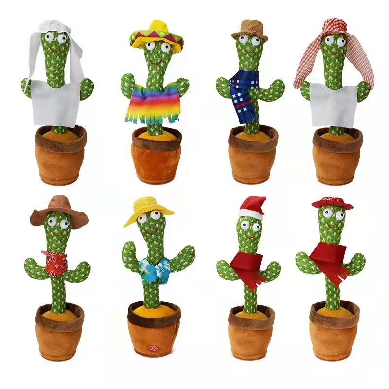 Lovely Talking Plush Writhe Doll Cute Soft Kids Education Toy with Music Dance Cactus Toy with Sound Record PP Filling Bag Style
