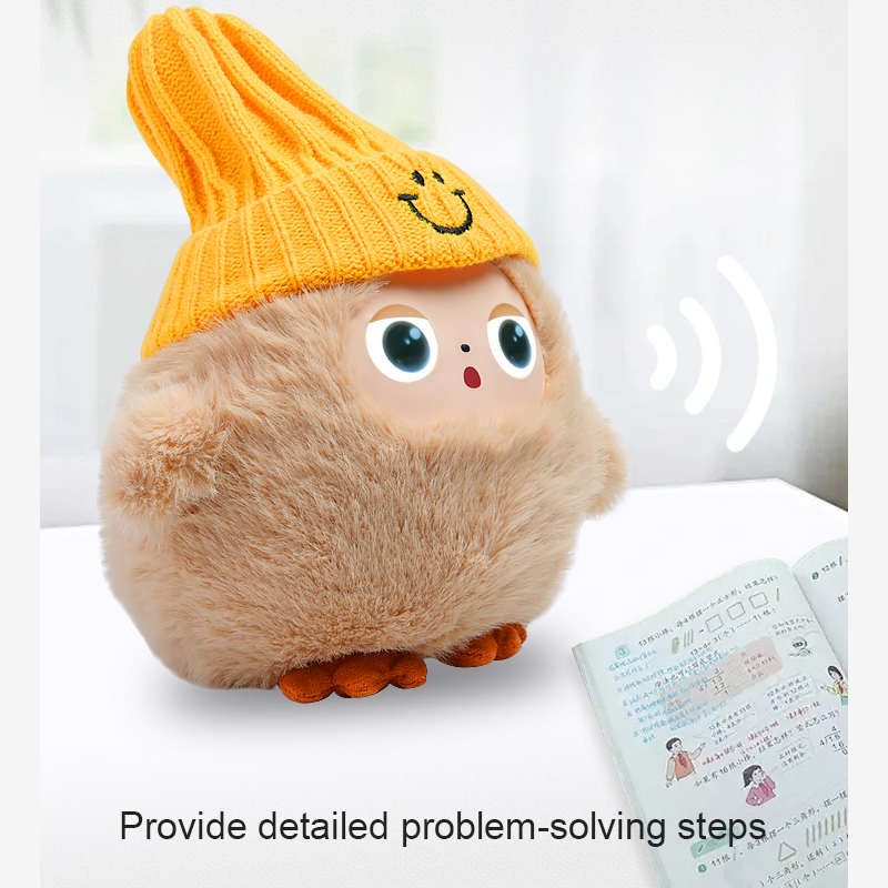 OEM Wholesale AI Plush Pet Robot Emotional Interactive Toy Desk Companion Voice Interaction Vinyl Face Recognition Keychain Toy