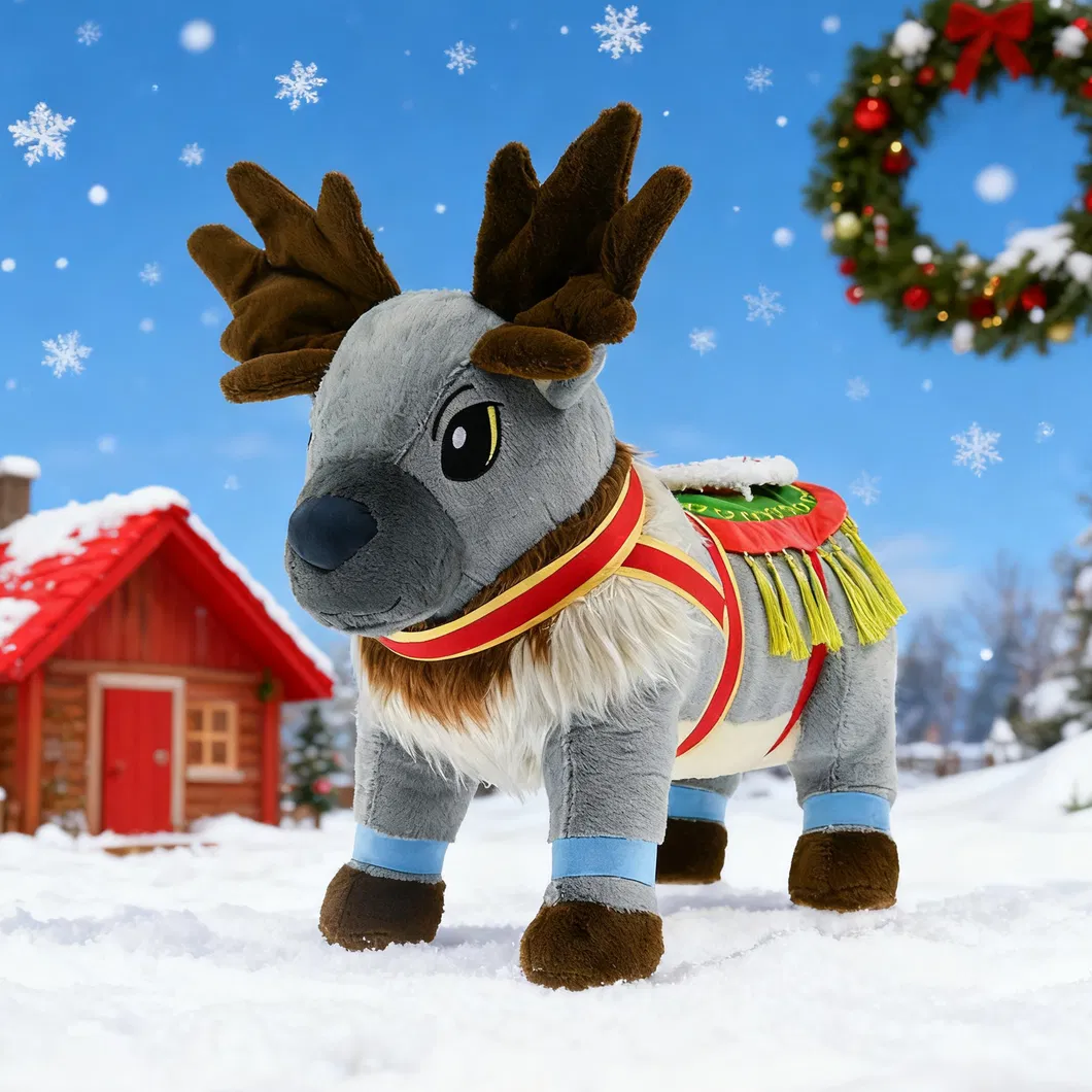 Christmas Musical Likelife Elk Animal Plush Toy Gift Personalized Custom Giant Plush Reindeer for Decoration