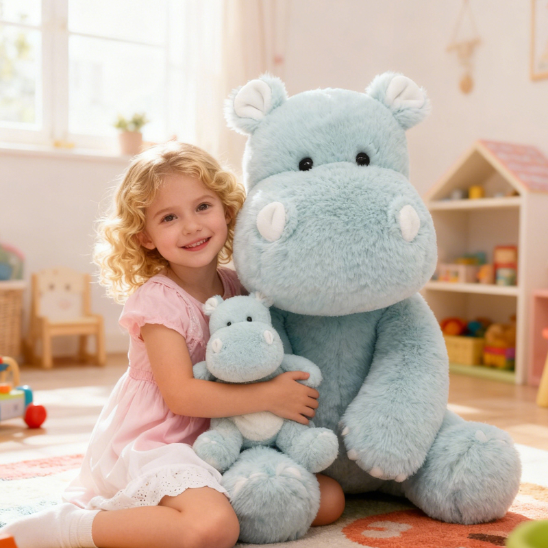 Wholesale 22 Cm Custom Plush Toy Animal Baby Stuffed Animals Hippo Plush Toy Manufacturers In China