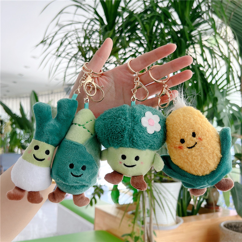 Vegetables shapes plush toy keychain pendant product view 1