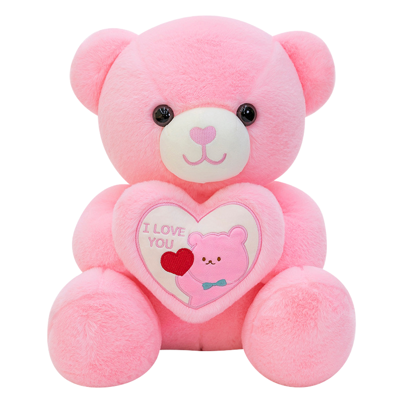 Custom Fat Bear Stuffed Animal Giant Teddy Bear Plush Toy Wedding Comforter Mesh Lining Washed Finish Pink and Blue