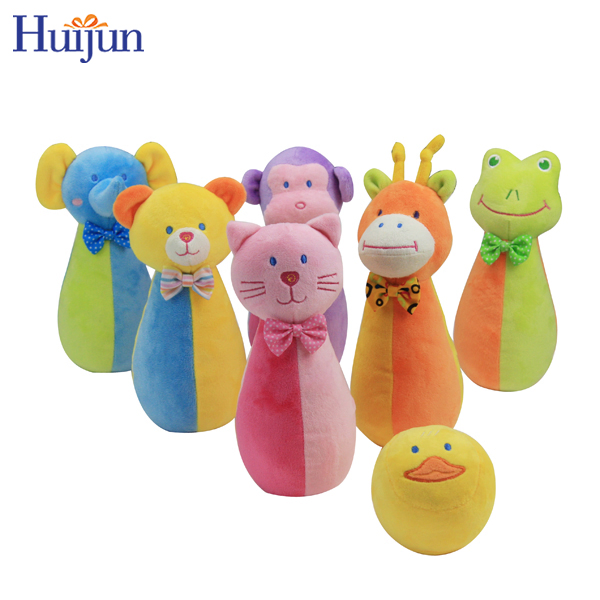 Custom Stuffed Mini Bowling Game Toy for Children Animals Soft Plush Stuffed Baby Game Toy