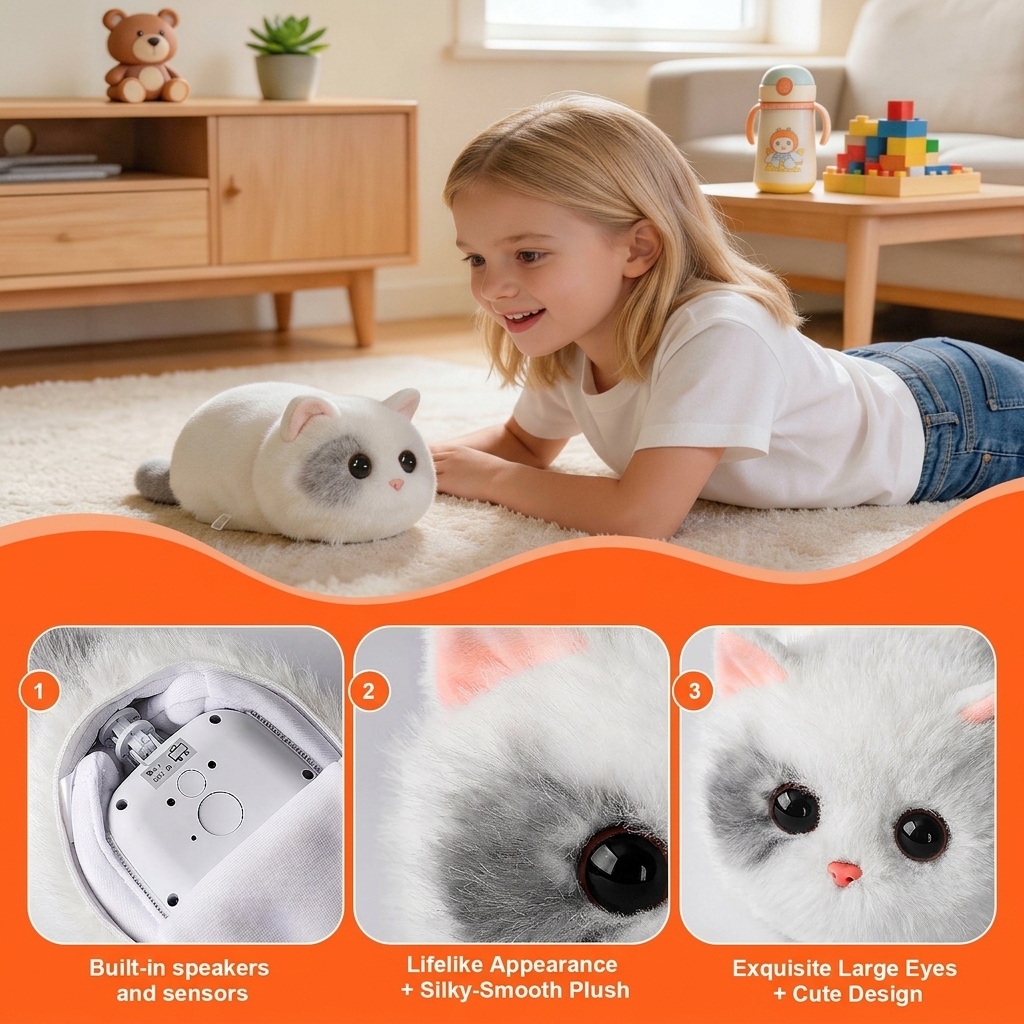 Walulu Stuffed Animals Super Soft cat Doll Style Robot Toy Educational Animal Cute Cat Custom Mini Plush Toys
