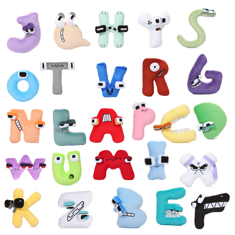 26 Style Alphabet Lore Plush Anime Doll Kawaii 26 English Letters Stuffed Toys Children's Enlightenment Education Doll Play
