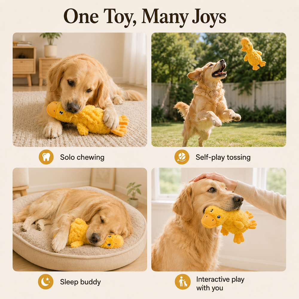 Stuffed Animal Duck Toy Puppy Bite Tug Toy Interactive Dog Toy Soft Dog Toy Plush Dog Chew Toy