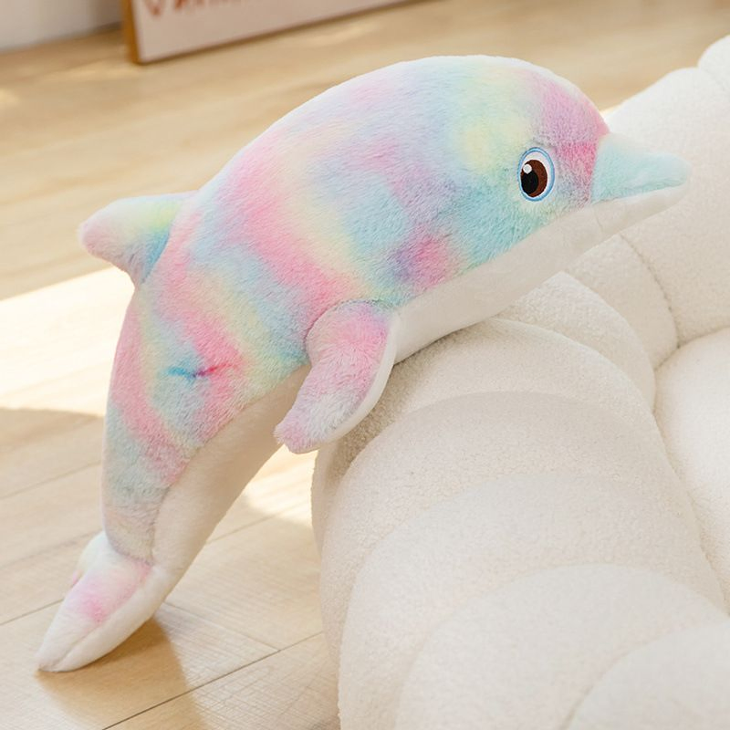 Wholesale Price Personalized Plushie Custom Design Super Soft Animals Doll Toys 50cm Long Cute Colorful Cute Lovely Cartoon Stuffed Plush Dolphin Factory