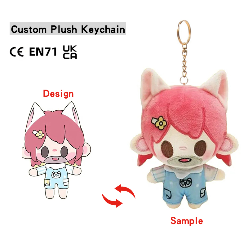 OEM ODM Anime Kawaii Cute Mini Toys Stuffed Keychain Plush Toy Custom Plush Keychain