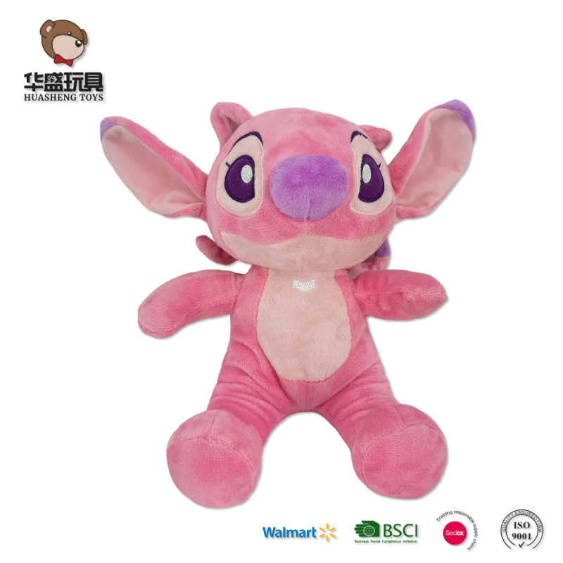 Customizable Factory Wholesale Cute 23cm Blue Pink Stitch Plush Toys Cartoon Soft Toy