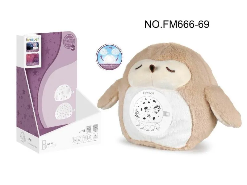 Lovely Appease Sleep Animal Plush Musical White Noise Soothing Toys OEM Lion Projector Starry Night Light Baby Shower Toys