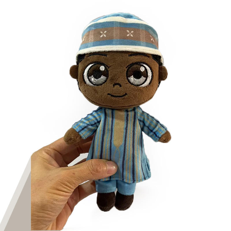 Custom High Quality Plushie Stuffed Negro Doll Muslim Style Ethnic Plush Toys
