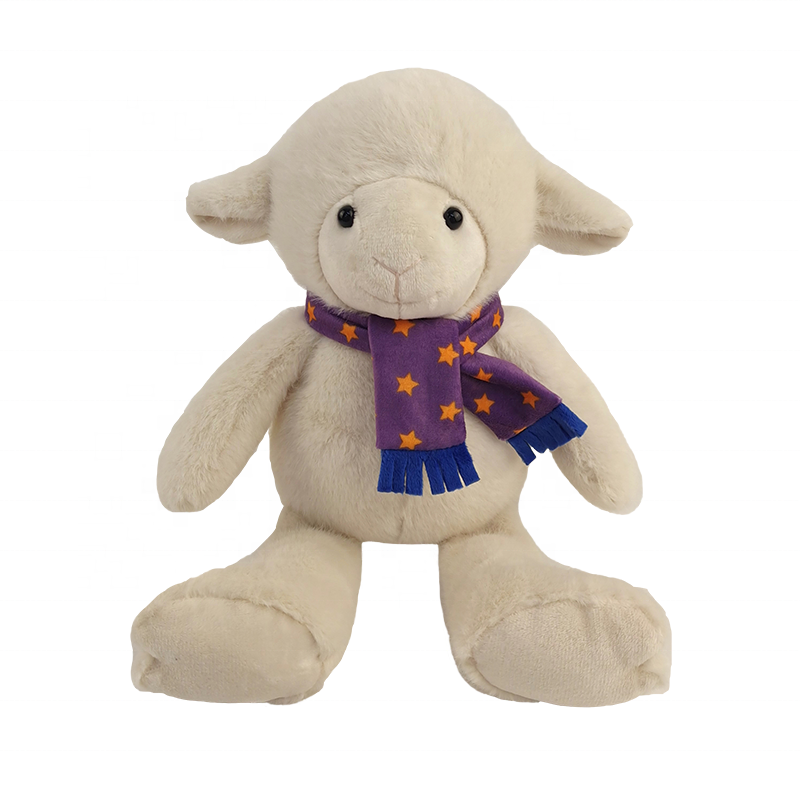 Shanghai Oriland 7.87" Customized Kids Gift Plush Bunny Knitted Frog Dog Pig Cow Sheep Stuffed Animal Toys With Scarf for Kids