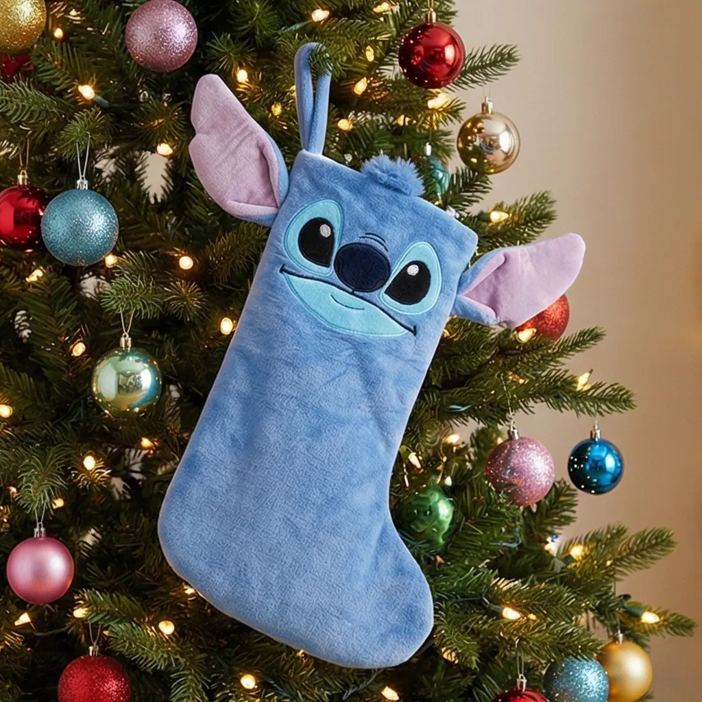 TV Show Stitch The Pooh Cartoon Decorated Kids Gift Plush Toy Christmas Stocking