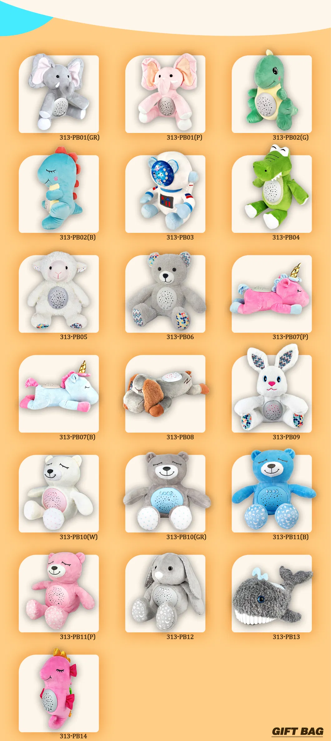 Wholesale New Trends Products Factory Plush Toys Musical Light Projector Sleep Toy For Baby Cute Animal Shape Stuffed Toy Baby Accompany Plush Toy