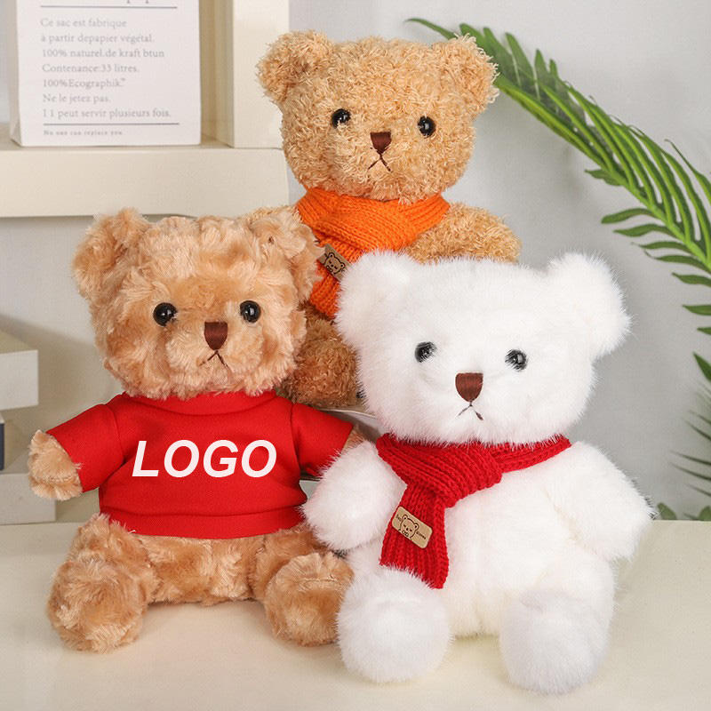 Customizable Cute Dress Teddy Bear Plush Toys Organic Cotton Bear Doll Gifts with Logo Printing for Perfect Promotions