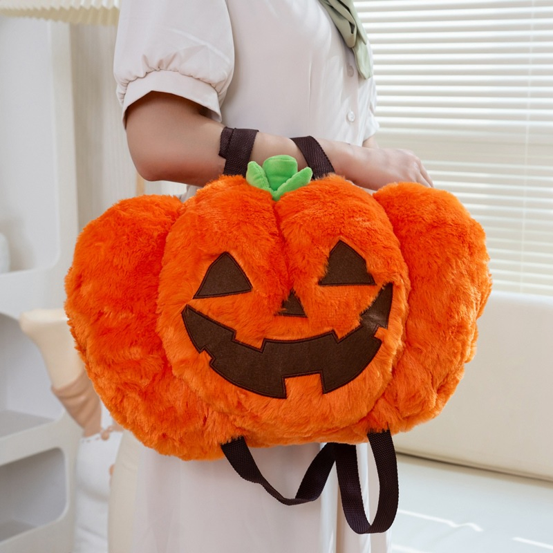 Wholesale Price Personalized Kids Children School Bag Holiday Gift Super Soft Toys Customized Custom Made Cartoon Halloween Pumpkin Plush Backpack Factory